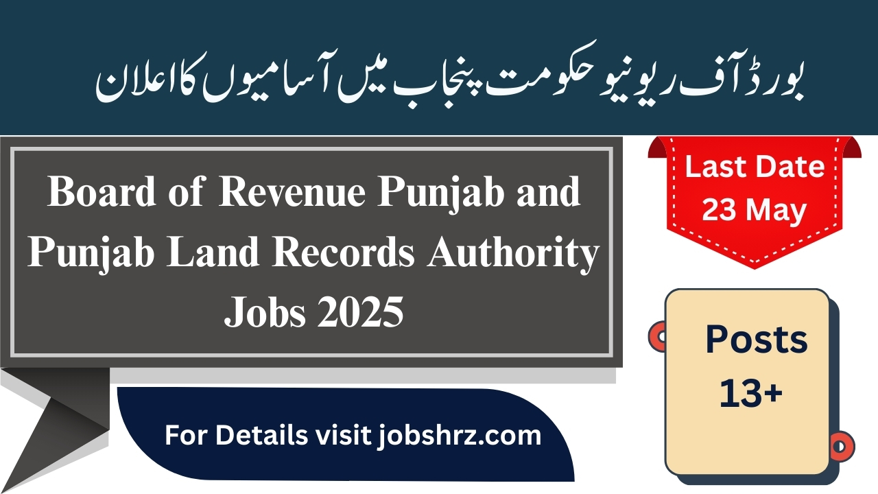 Board of Revenue Punjab and Punjab Land Records Authority Jobs 2025