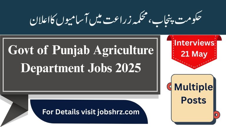 Govt of Punjab Agriculture Department Jobs 2025