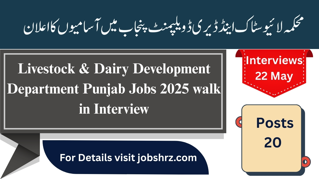 Livestock & Dairy Development Department Punjab Jobs 2025