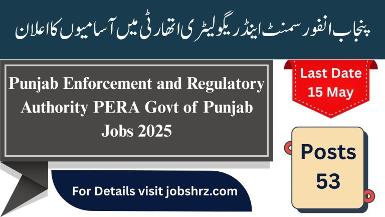 PERA Govt of Punjab Jobs 2025